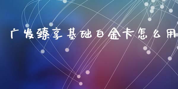 广发臻享基础白金卡怎么用_https://m.kuaijiepai.net_债券投资_第1张