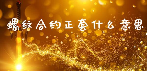 螺纹合约正套什么意思_https://m.kuaijiepai.net_股票交易_第1张