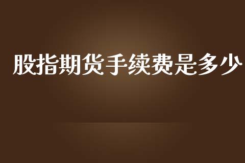股指期货手续费是多少_https://m.kuaijiepai.net_股票交易_第1张