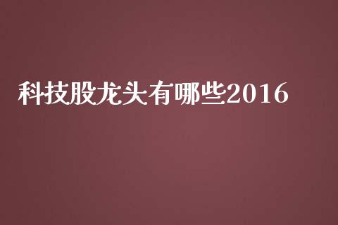 科技股龙头有哪些2016_https://m.kuaijiepai.net_债券投资_第1张