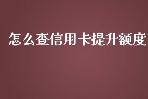 怎么查信用卡提升额度_https://m.kuaijiepai.net_债券投资_第1张