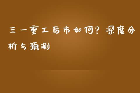 三一重工后市如何？深度分析与预测_https://m.kuaijiepai.net_资产证券化_第1张