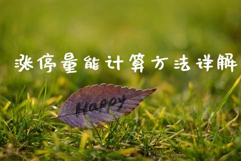 涨停量能计算方法详解_https://m.kuaijiepai.net_货币基金_第1张