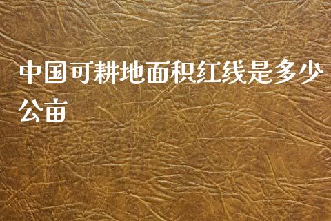 中国可耕地面积红线是多少公亩_https://m.kuaijiepai.net_货币基金_第1张