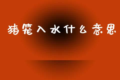 猪笼入水什么意思_https://m.kuaijiepai.net_股票交易_第1张