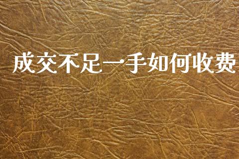 成交不足一手如何收费_https://m.kuaijiepai.net_债券投资_第1张