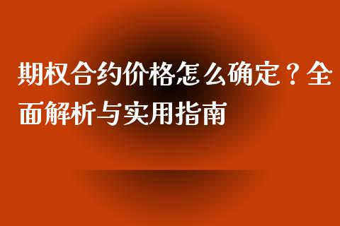 期权合约价格怎么确定？全面解析与实用指南_https://m.kuaijiepai.net_债券投资_第1张