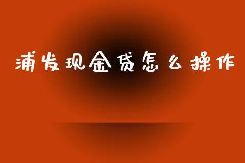 浦发现金贷怎么操作_https://m.kuaijiepai.net_债券投资_第1张