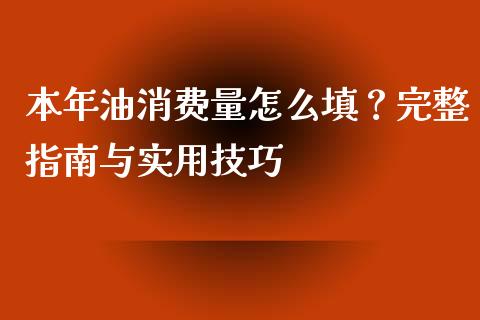 本年油消费量怎么填?完整指南与实用技巧_股票交易_第1张_货币基金_债券投资_股票交易_资产证券化 本年油消费量怎么填?完整指南与实用技巧_https://m.kuaijiepai.net_股票交易_第1张