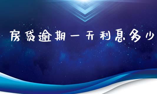 房贷逾期一天利息多少_https://m.kuaijiepai.net_债券投资_第1张