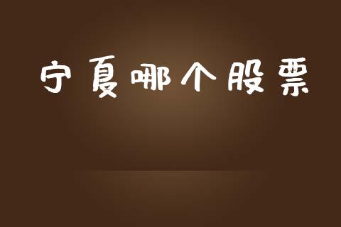 宁夏哪个股票_https://m.kuaijiepai.net_货币基金_第1张