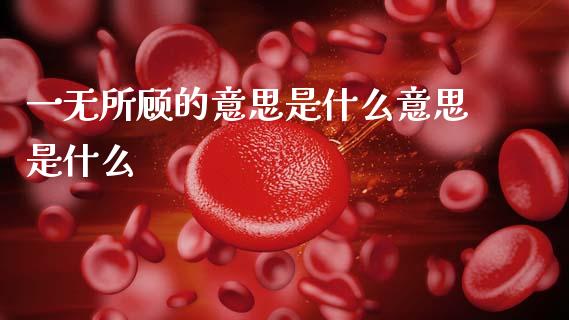 一无所顾的意思是什么意思是什么_https://m.kuaijiepai.net_货币基金_第1张
