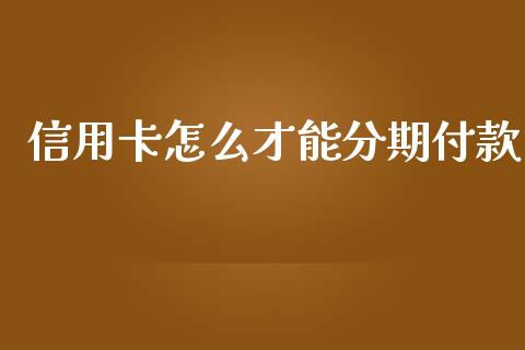 信用卡怎么才能分期付款_https://m.kuaijiepai.net_股票交易_第1张