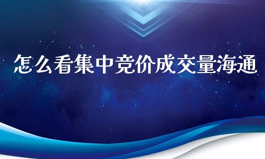 怎么看集中竞价成交量海通_https://m.kuaijiepai.net_股票交易_第1张