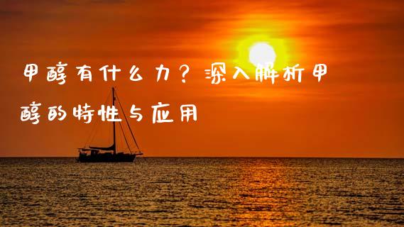 甲醇有什么力？深入解析甲醇的特性与应用_https://m.kuaijiepai.net_资产证券化_第1张