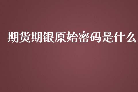 期货期银原始密码是什么_https://m.kuaijiepai.net_货币基金_第1张