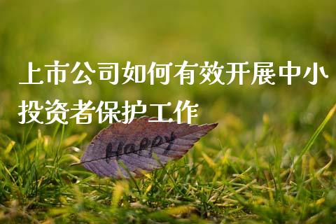 上市公司如何有效开展中小投资者保护工作_https://m.kuaijiepai.net_资产证券化_第1张