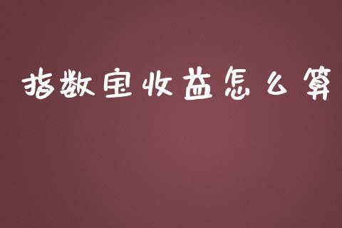 指数宝收益怎么算_https://m.kuaijiepai.net_资产证券化_第1张
