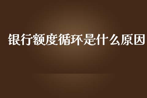 银行额度循环是什么原因_https://m.kuaijiepai.net_债券投资_第1张