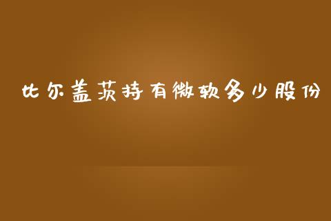 比尔盖茨持有微软多少股份_https://m.kuaijiepai.net_债券投资_第1张