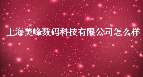 上海美峰数码科技有限公司怎么样_https://m.kuaijiepai.net_货币基金_第1张