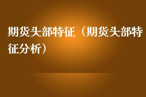 期货头部特征（期货头部特征分析）_https://m.kuaijiepai.net_资产证券化_第1张