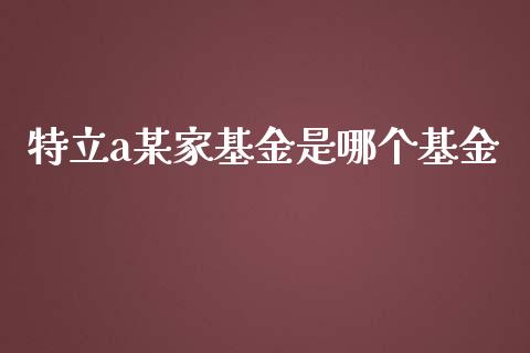 特立a某家基金是哪个基金_https://m.kuaijiepai.net_货币基金_第1张