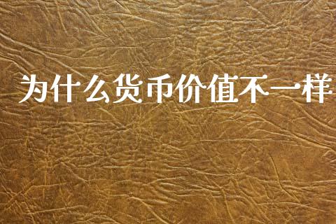 为什么货币价值不一样_https://m.kuaijiepai.net_货币基金_第1张