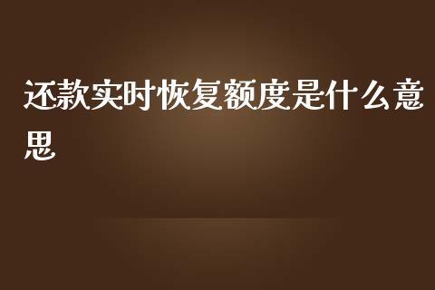 还款实时恢复额度是什么意思_https://m.kuaijiepai.net_股票交易_第1张