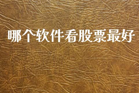 哪个软件看股票最好_https://m.kuaijiepai.net_股票交易_第1张