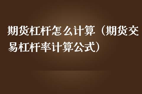 期货杠杆怎么计算（期货交易杠杆率计算公式）_https://m.kuaijiepai.net_股票交易_第1张