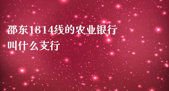 邵东1814线的农业银行叫什么支行_https://m.kuaijiepai.net_资产证券化_第1张