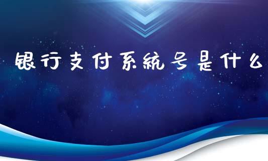 银行支付系统号是什么_https://m.kuaijiepai.net_股票交易_第1张